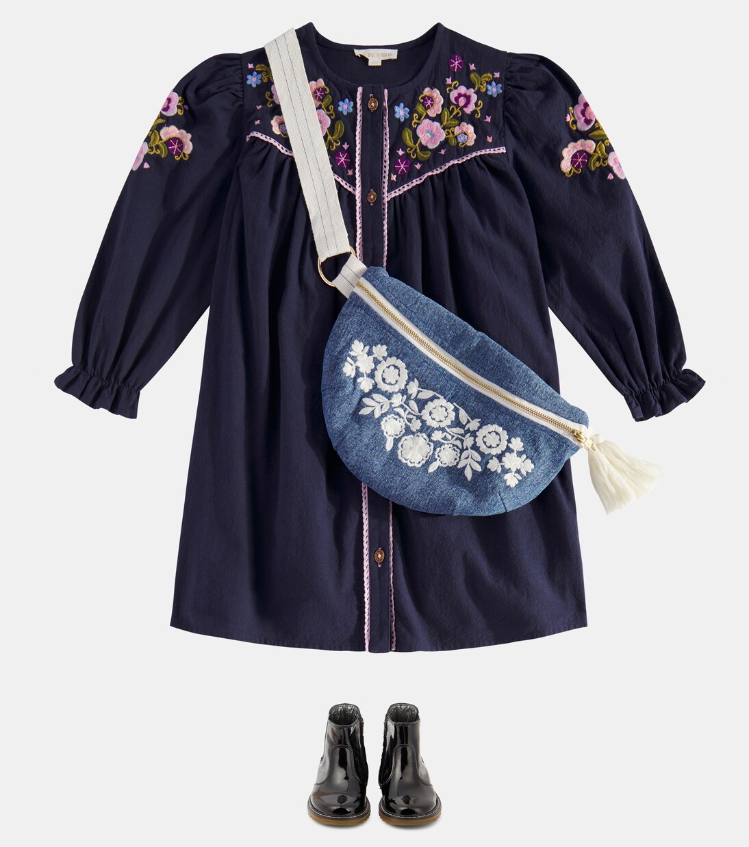 Besticktes Kleid Floriane aus Baumwolle | Louise Misha