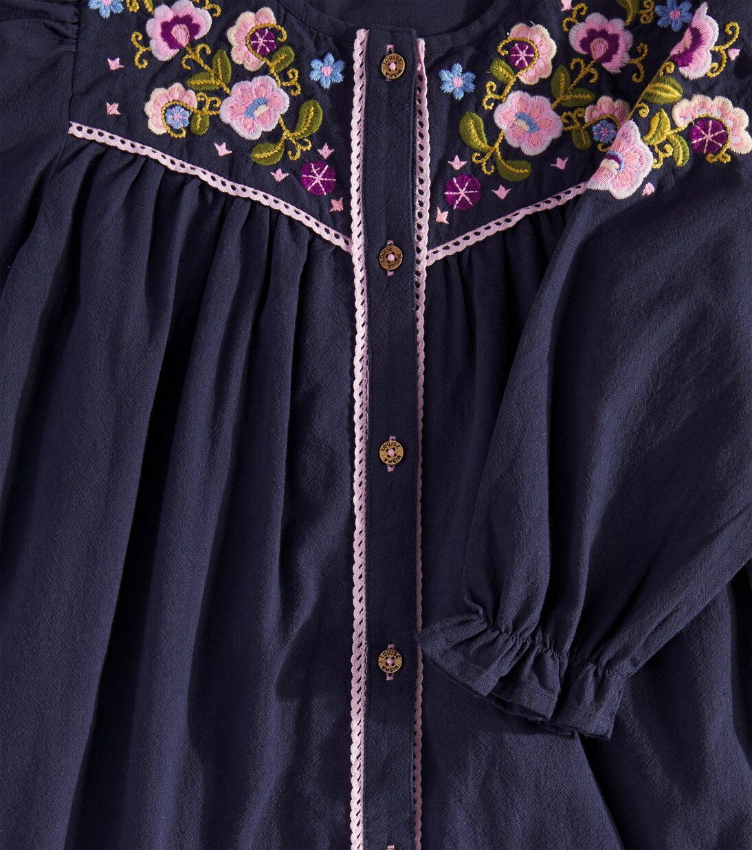 Besticktes Kleid Floriane aus Baumwolle | Louise Misha