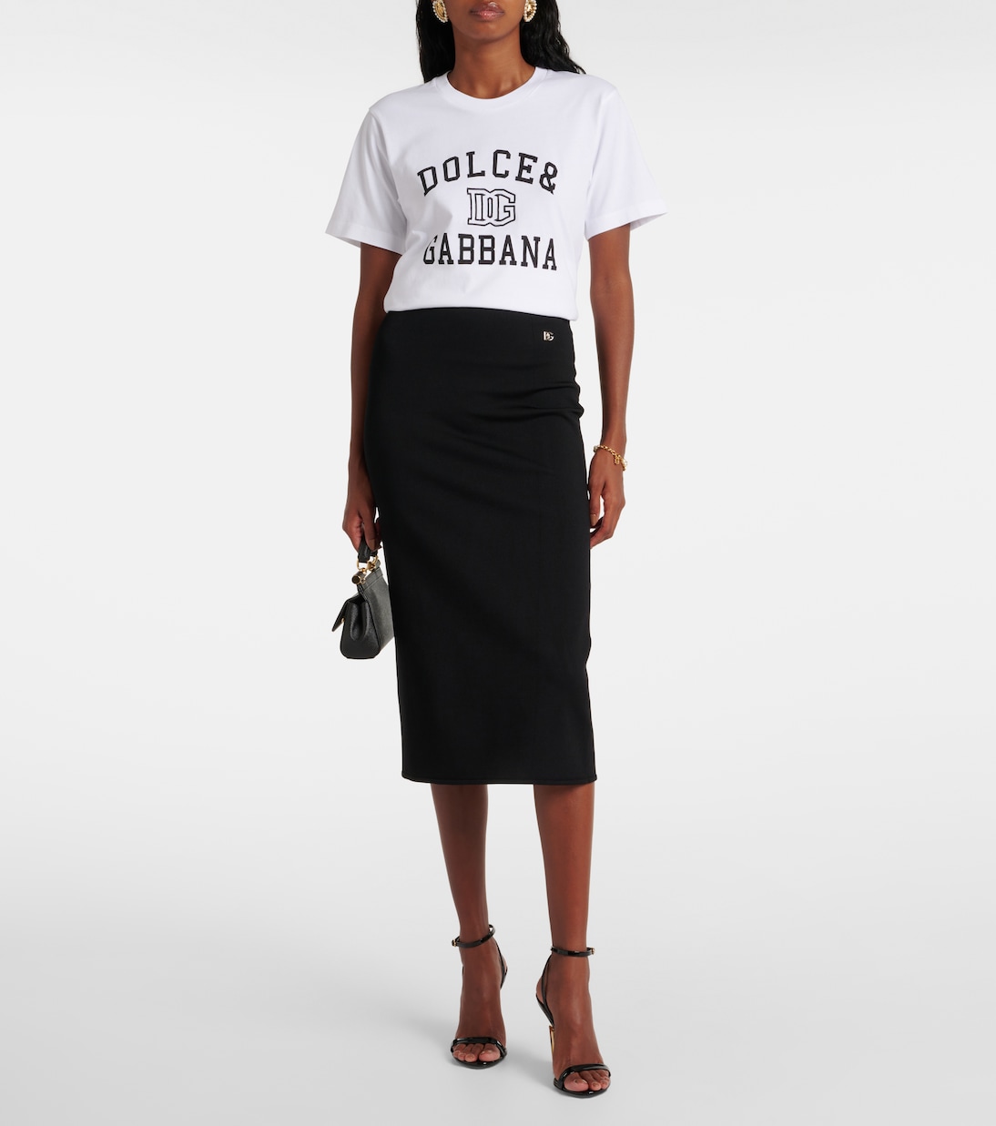 Camiseta de jersey de algodón con logo | Dolce&Gabbana
