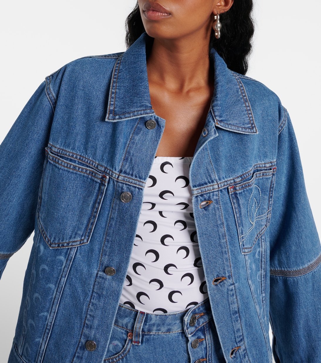 Moon Laser denim jacket in blue Marine Serre Mytheresa