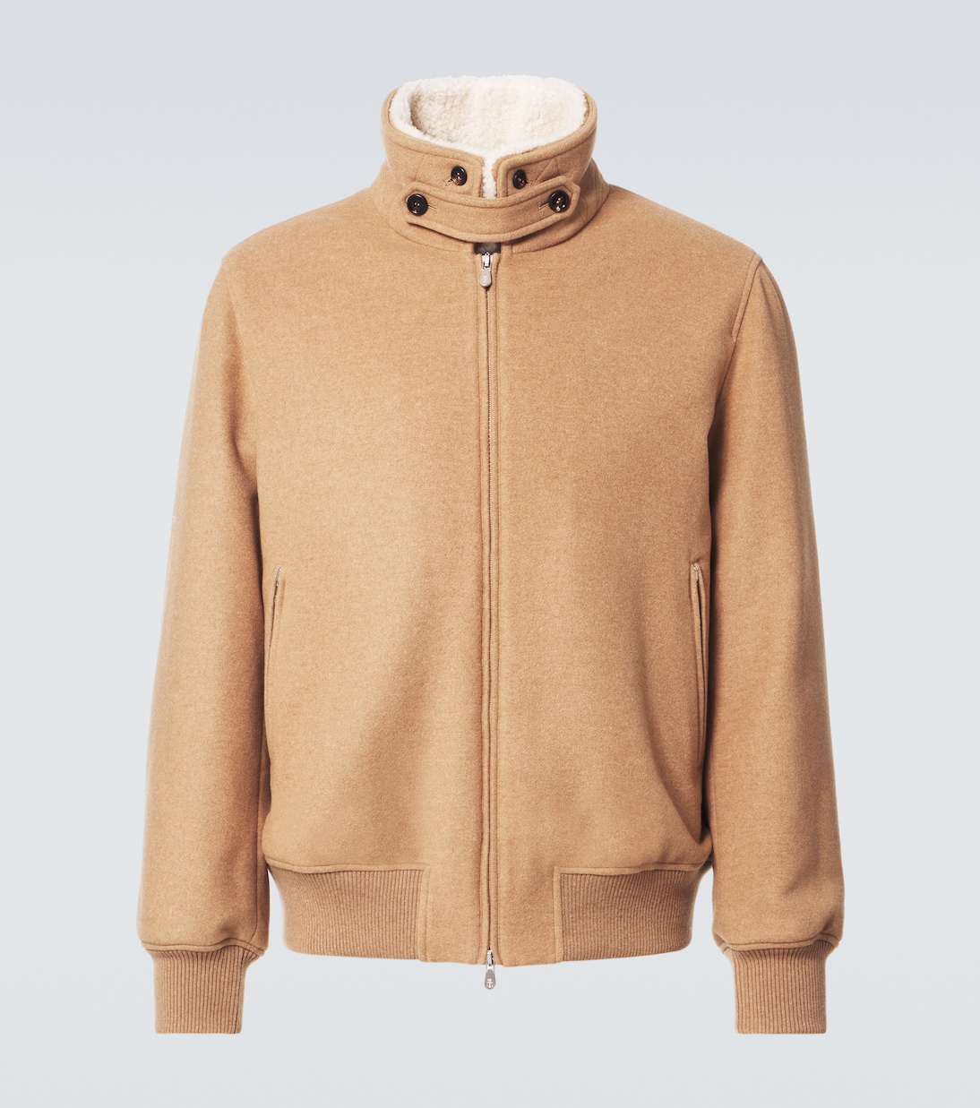 Padded shearling-trimmed cashmere blouson | Brunello Cucinelli