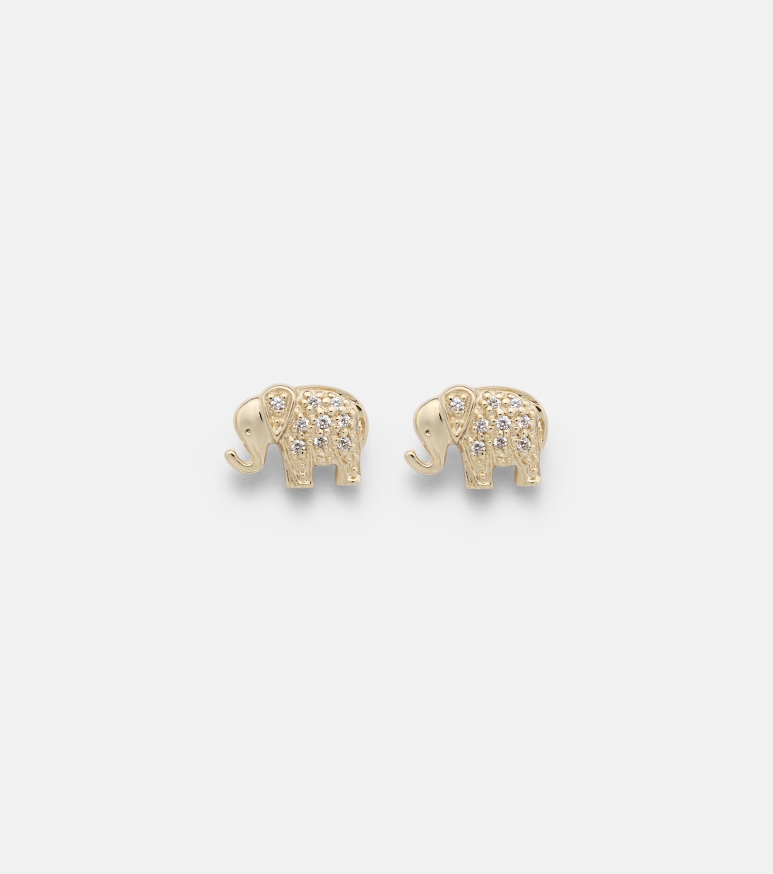 Boucles d'oreilles Elephant en or 14 ct et diamants | Sydney Evan