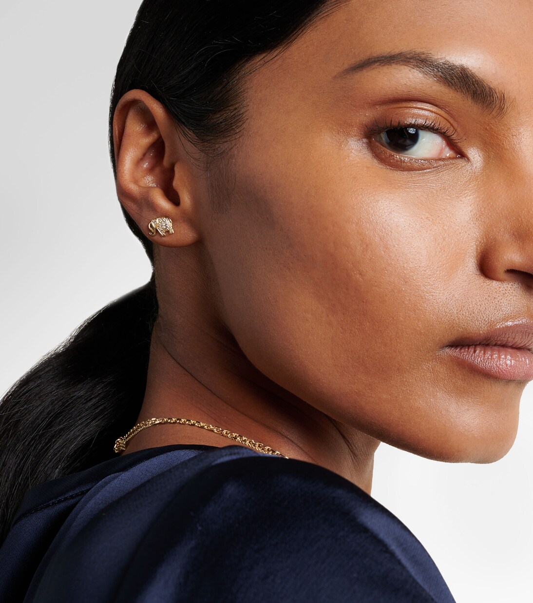 Boucles d'oreilles Elephant en or 14 ct et diamants | Sydney Evan