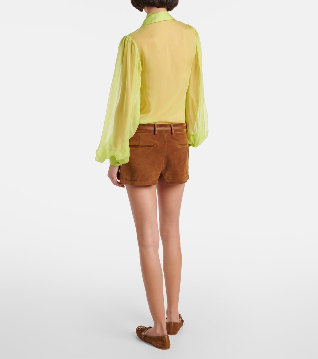 Short à taille basse en daim | Gucci
