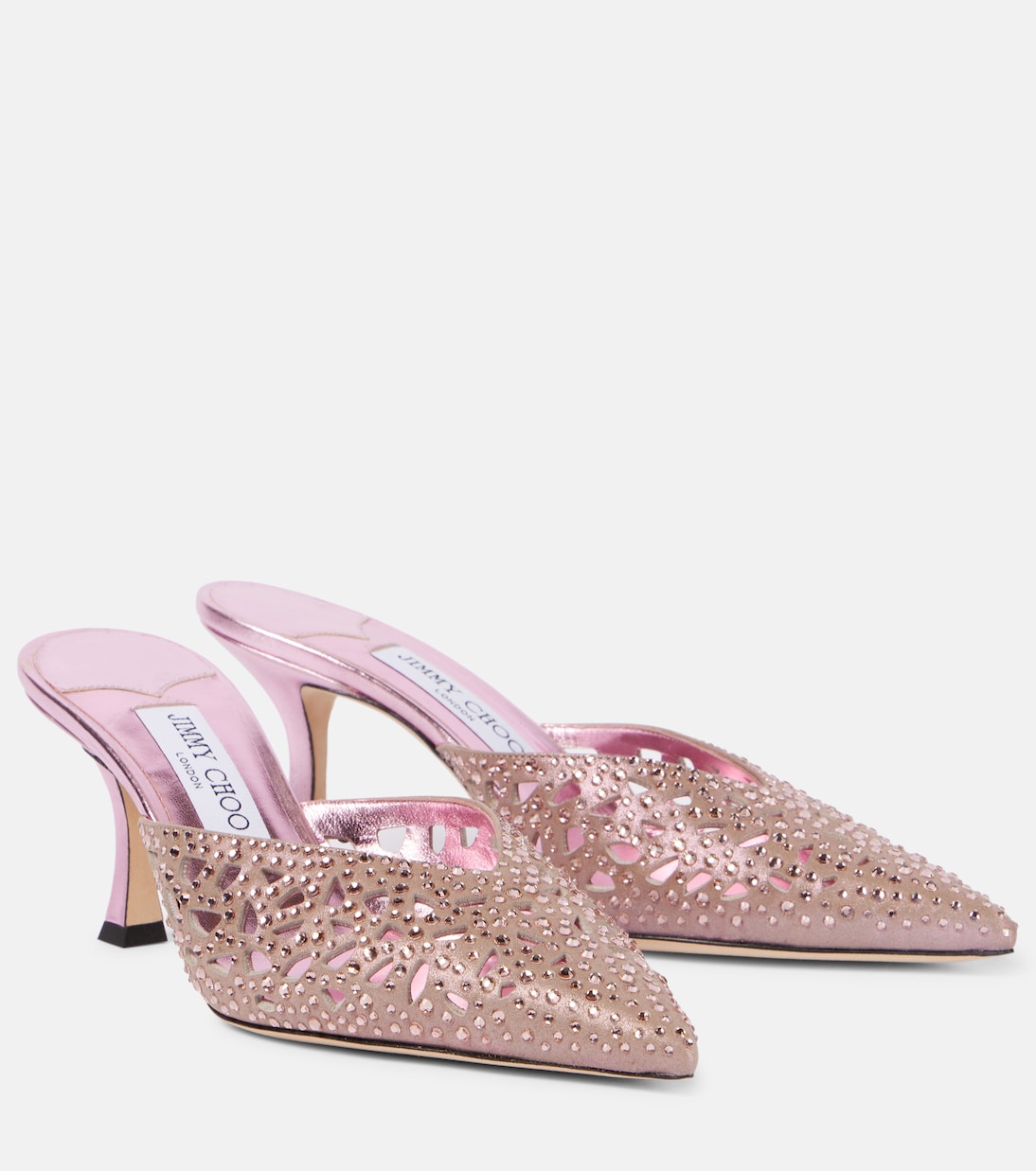 Mules Solar 70 in suede con cristalli | Jimmy Choo
