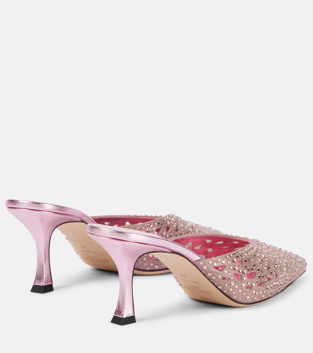 Mules Solar 70 in suede con cristalli | Jimmy Choo