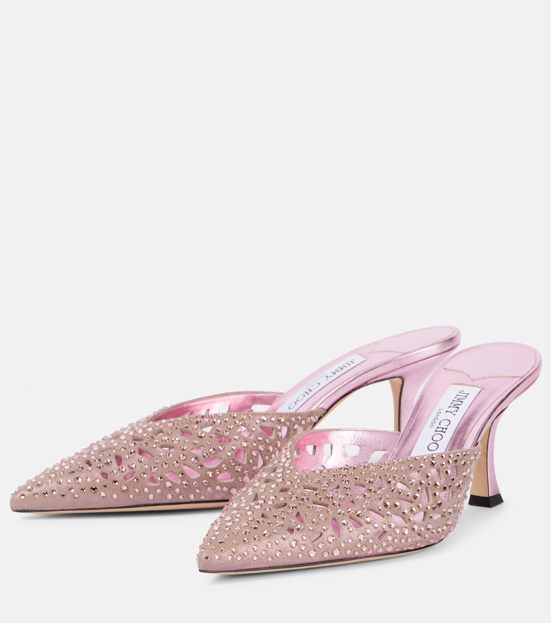 Mules Solar 70 in suede con cristalli | Jimmy Choo