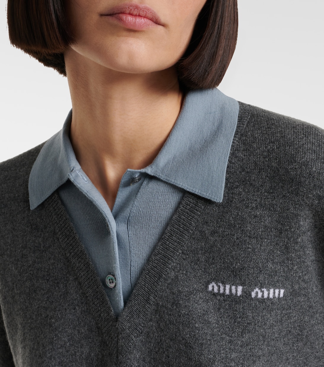 Cashmere and wool-blend polo sweater | Miu Miu
