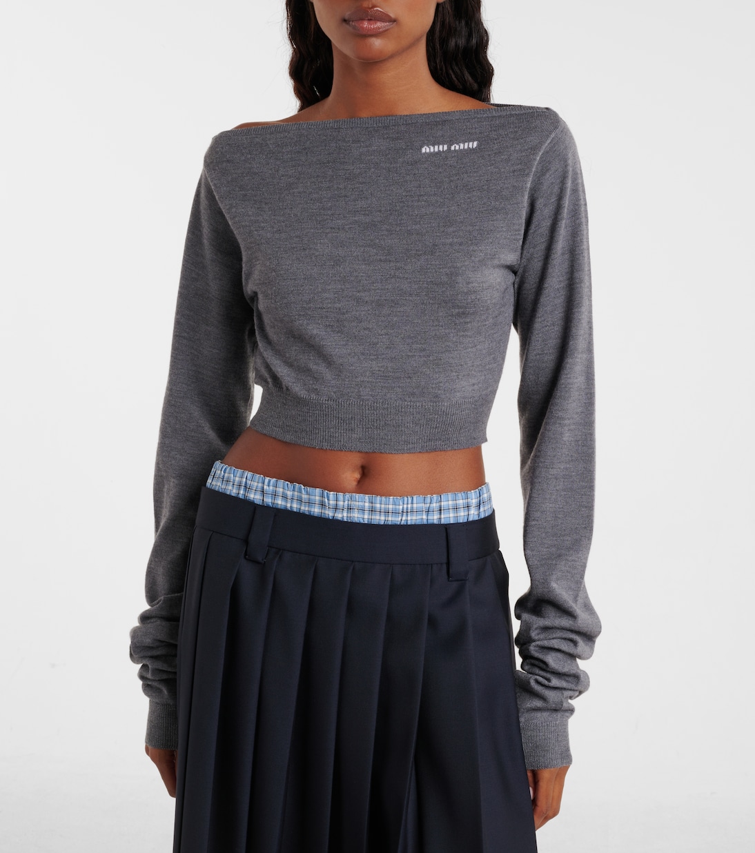 Cropped-Pullover aus Wolle | Miu Miu