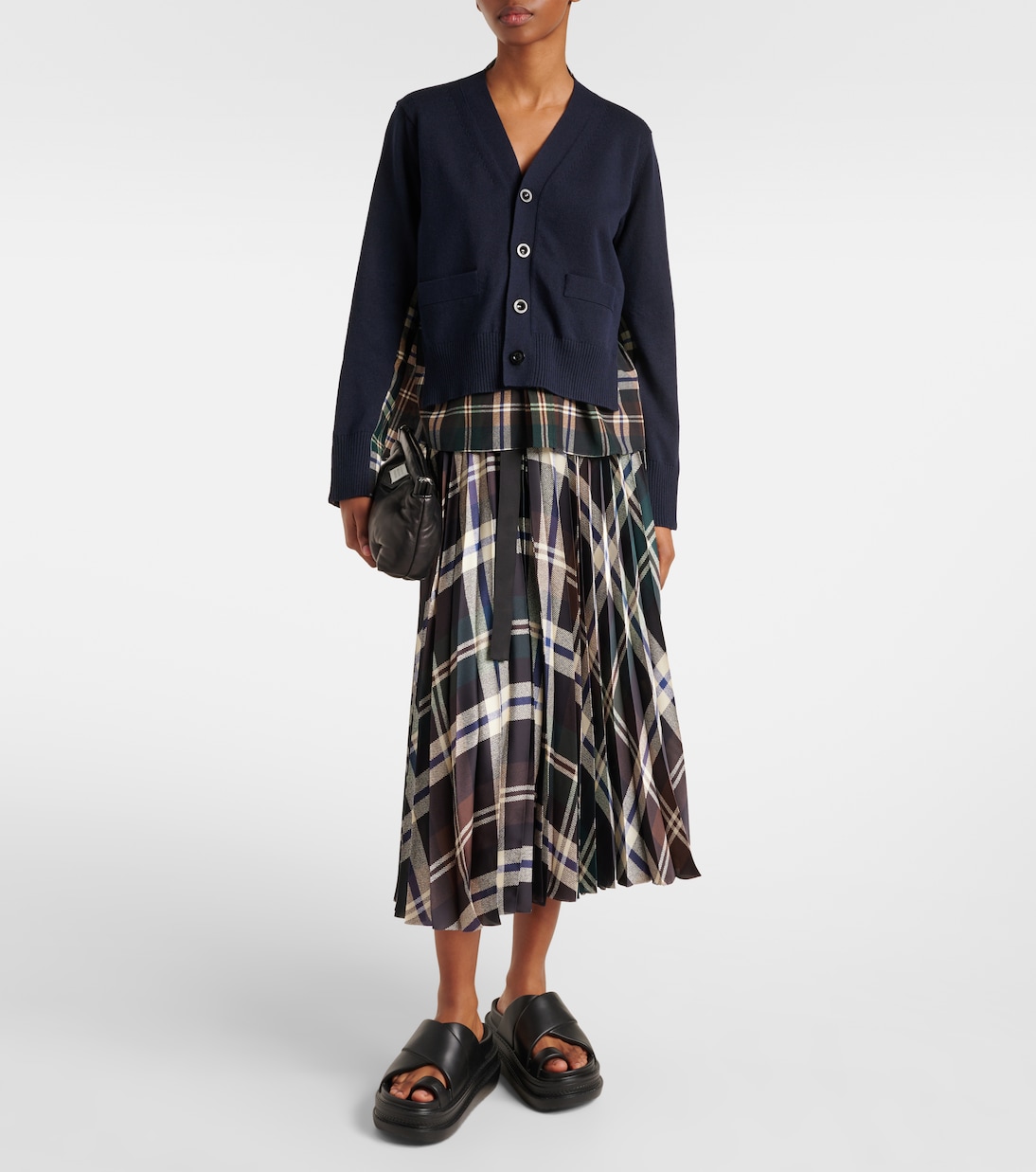 Falda midi a cuadros | Sacai
