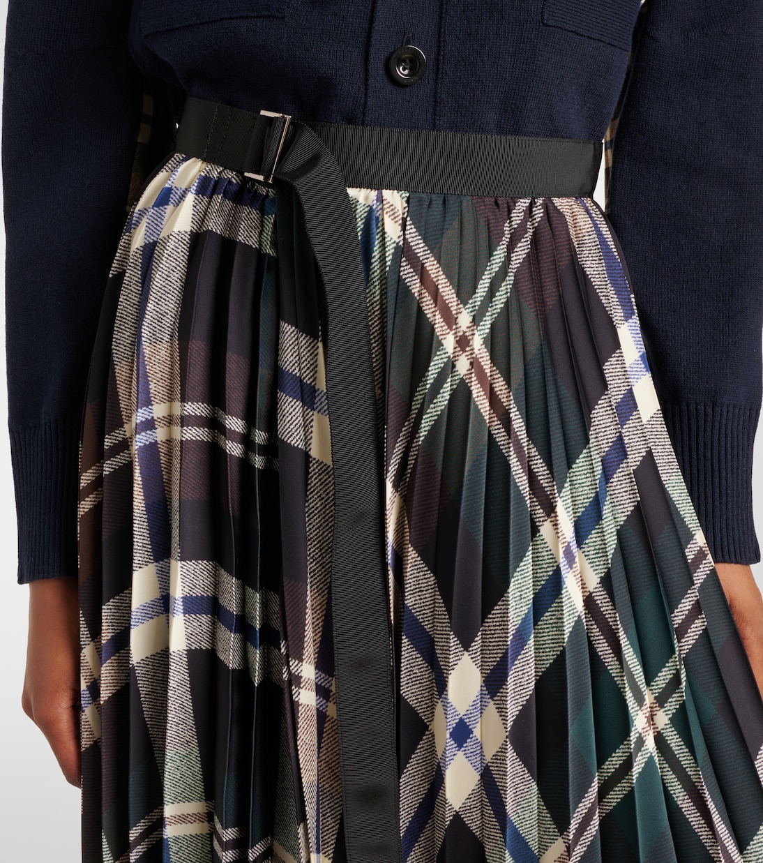 Falda midi a cuadros | Sacai