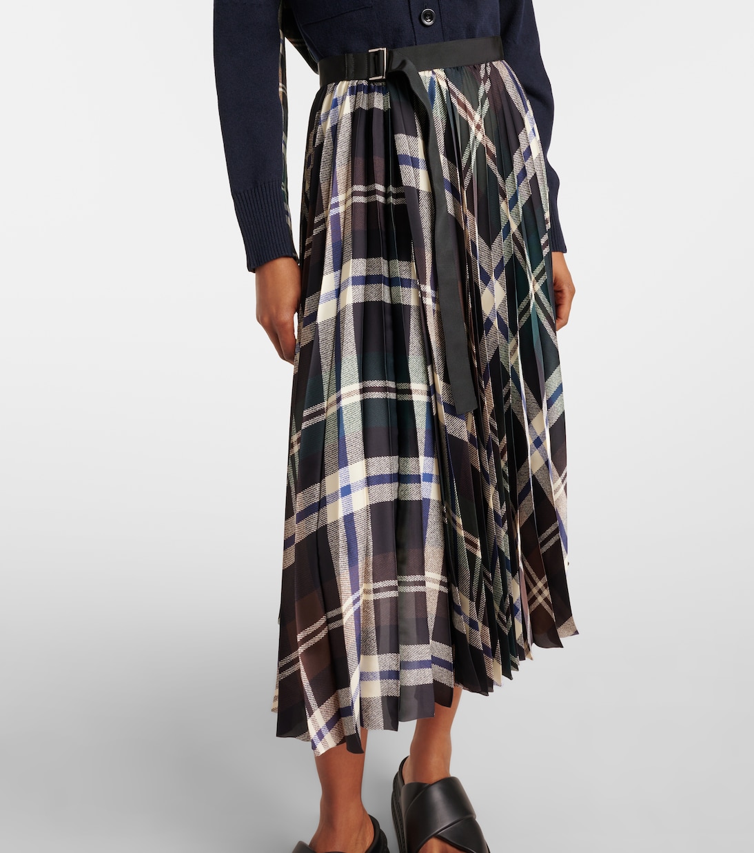 Falda midi a cuadros | Sacai