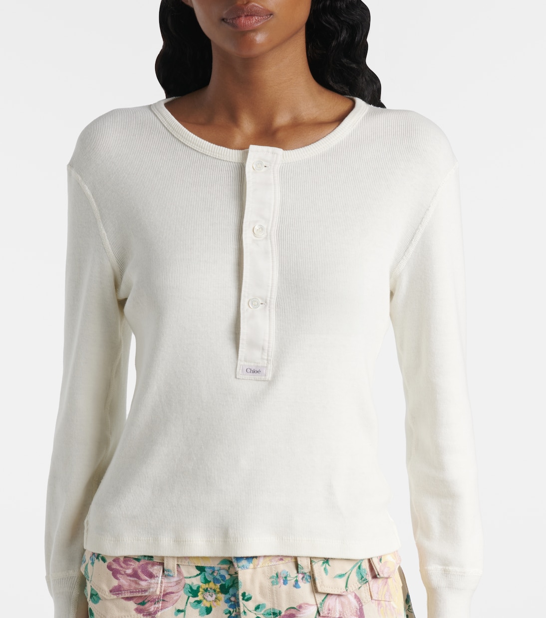 Top in cotone con logo | Chloé