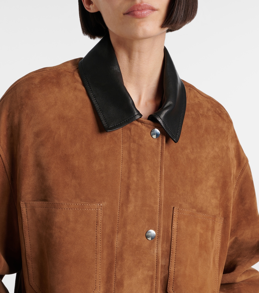 Giacca Barn in suede con pelle | Nour Hammour