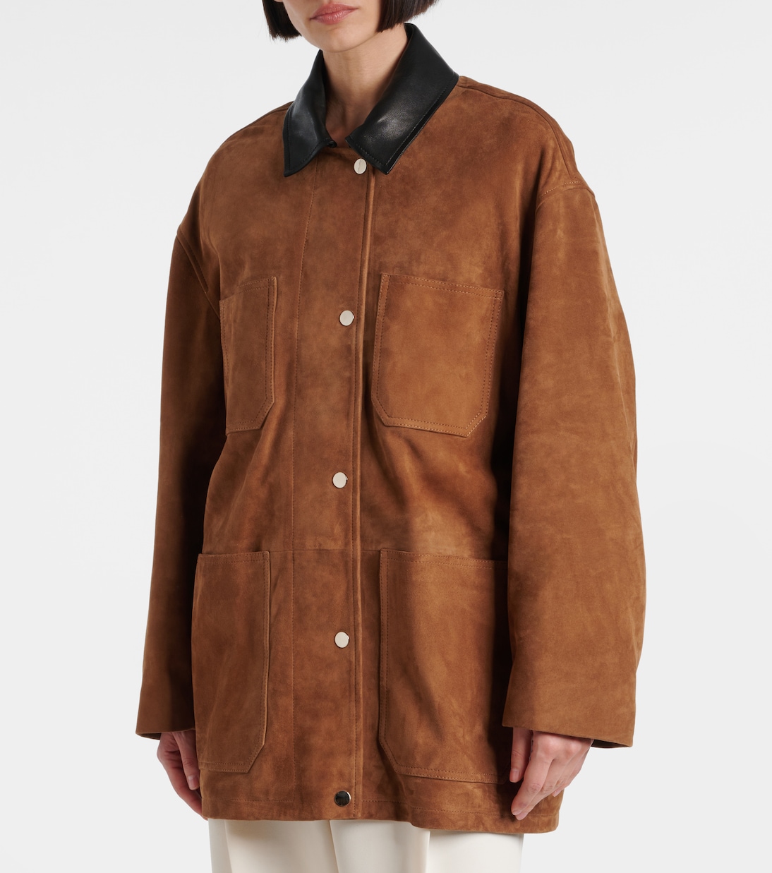 Giacca Barn in suede con pelle | Nour Hammour