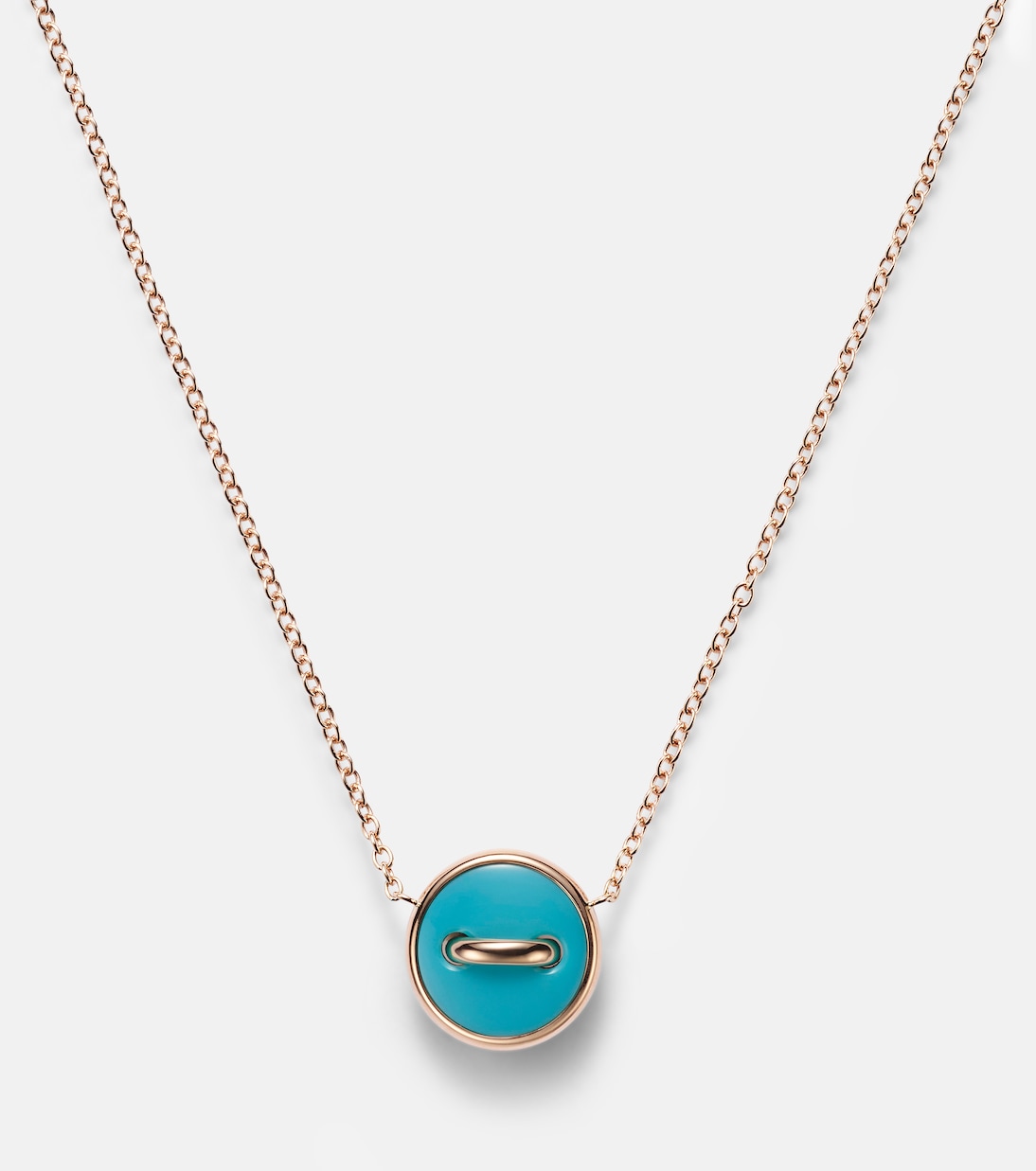 Collier Pom Pom Dot en or rose 18 ct, turquoise et diamants | Pomellato