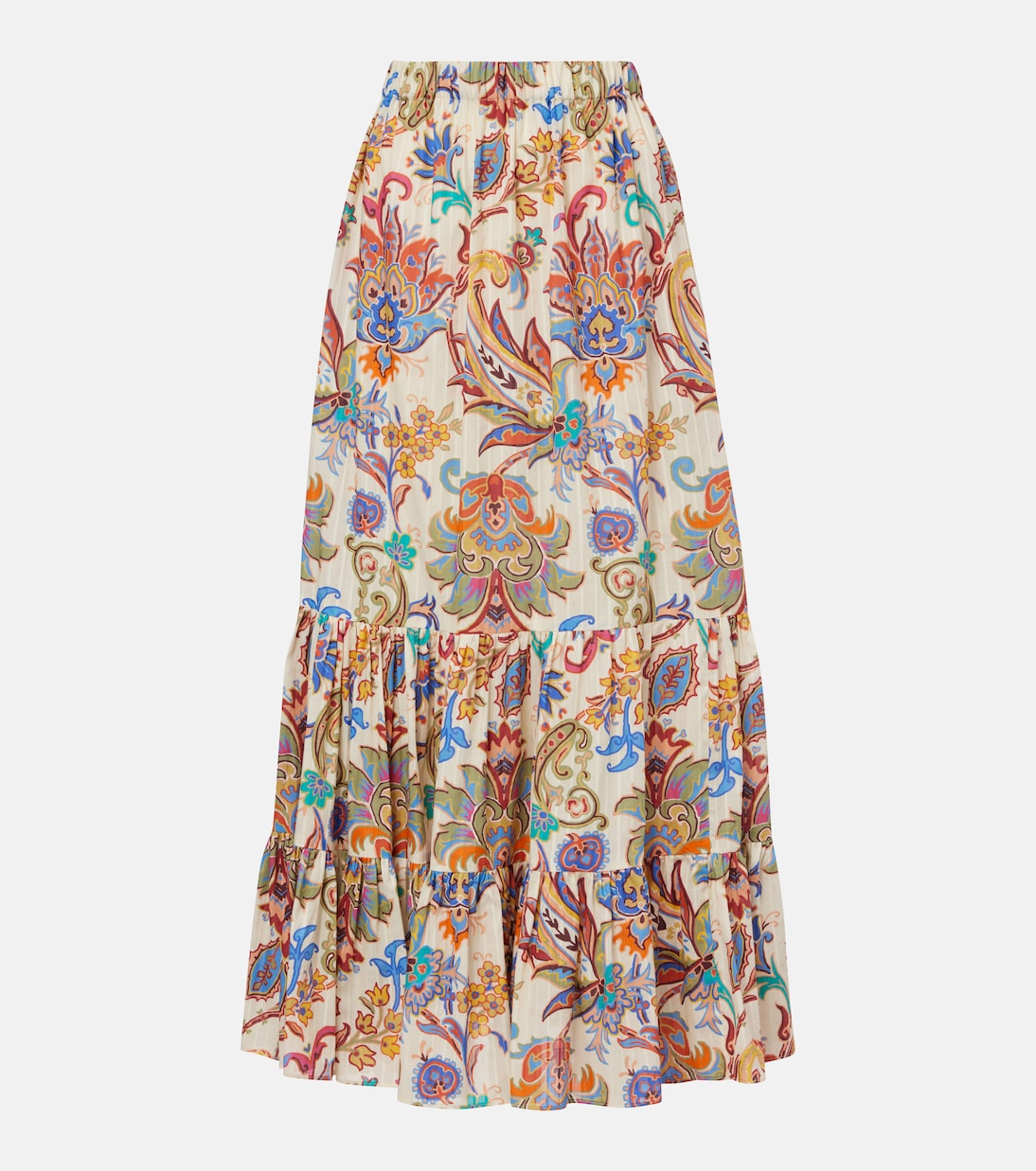 Paisley tiered cotton maxi skirt | Etro
