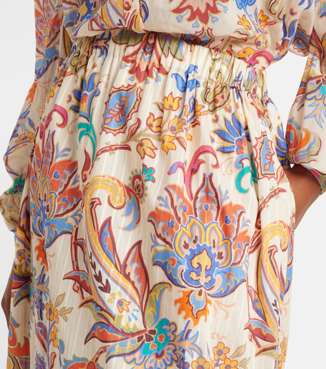 Paisley tiered cotton maxi skirt | Etro