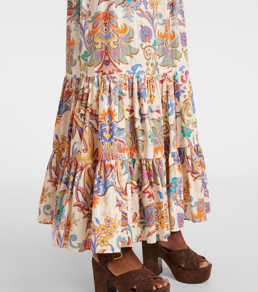 Paisley tiered cotton maxi skirt | Etro