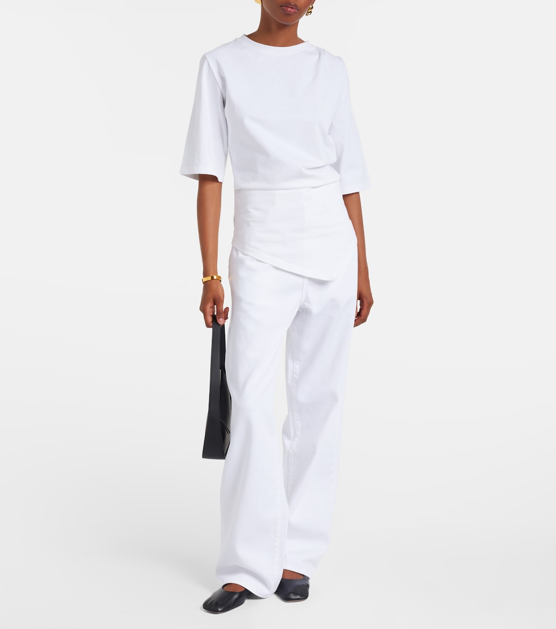 Gathered cotton jersey T-shirt | Róhe