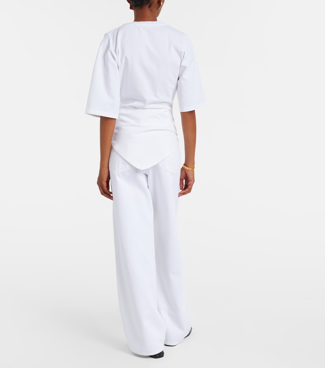 Gathered cotton jersey T-shirt | Róhe