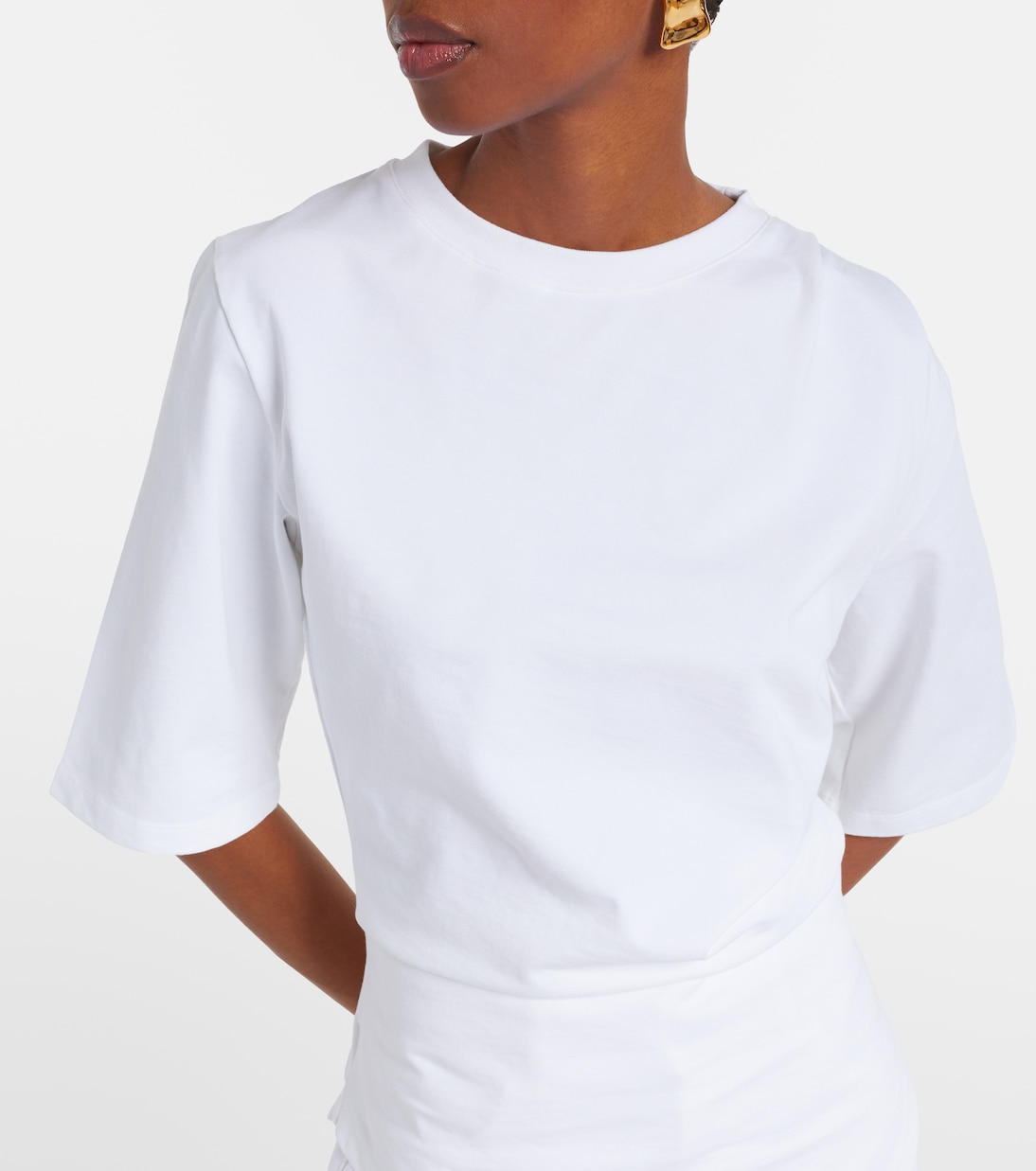 Gathered cotton jersey T-shirt | Róhe