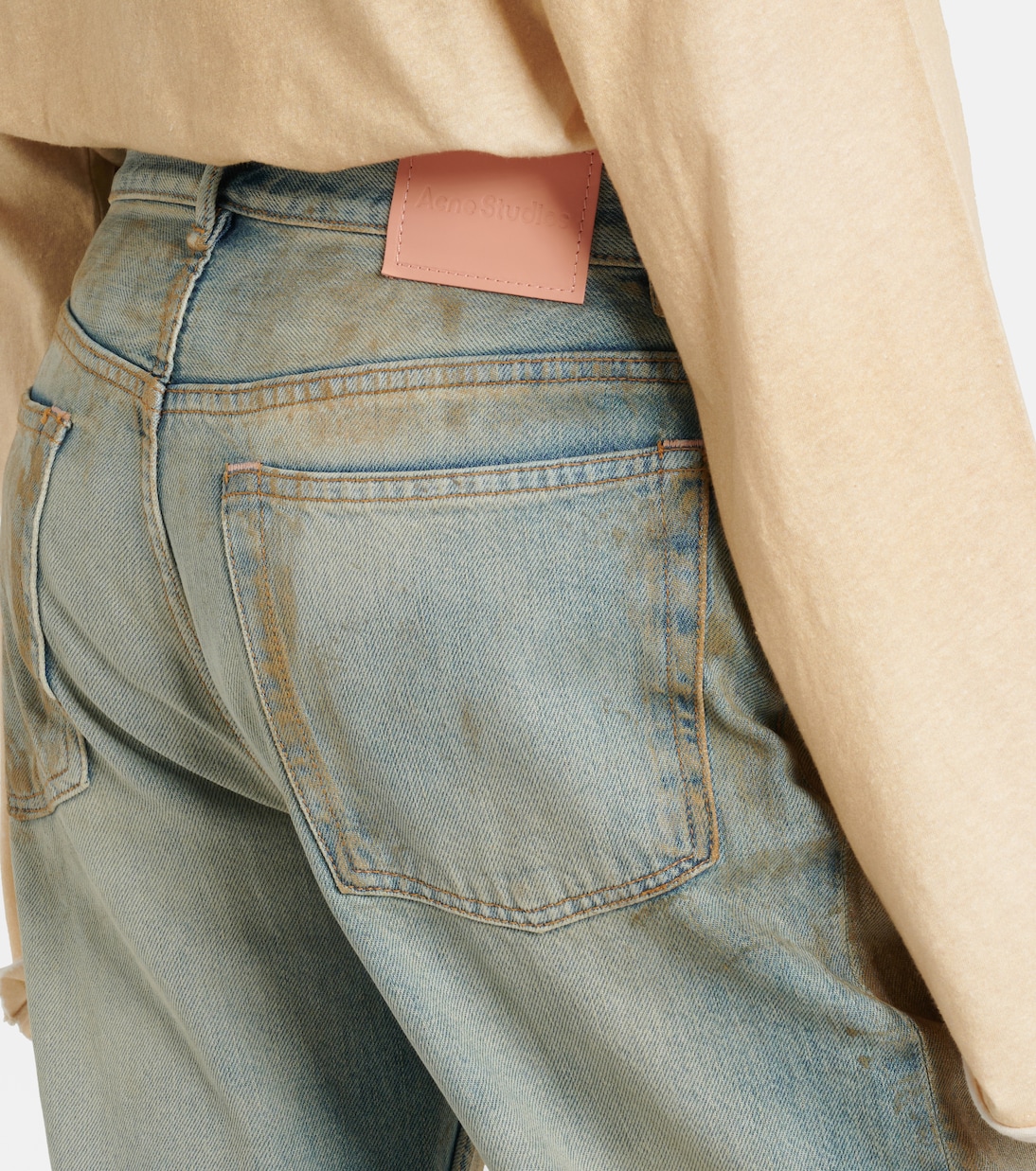 Jeans 2021F distressed a gamba larga a vita media | Acne Studios