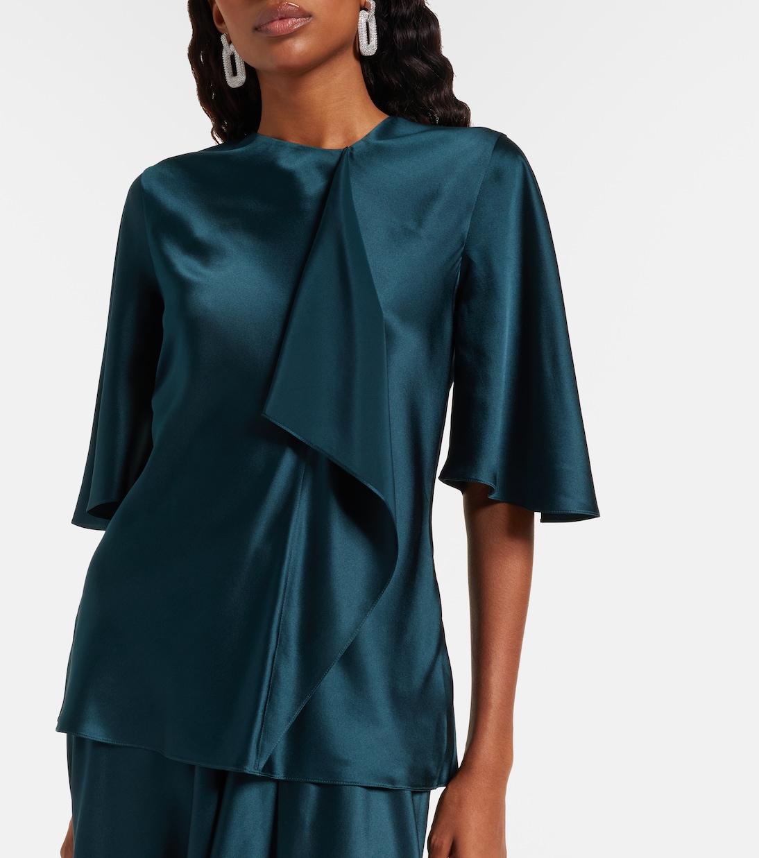 Naiara draped silk satin top | Roksanda