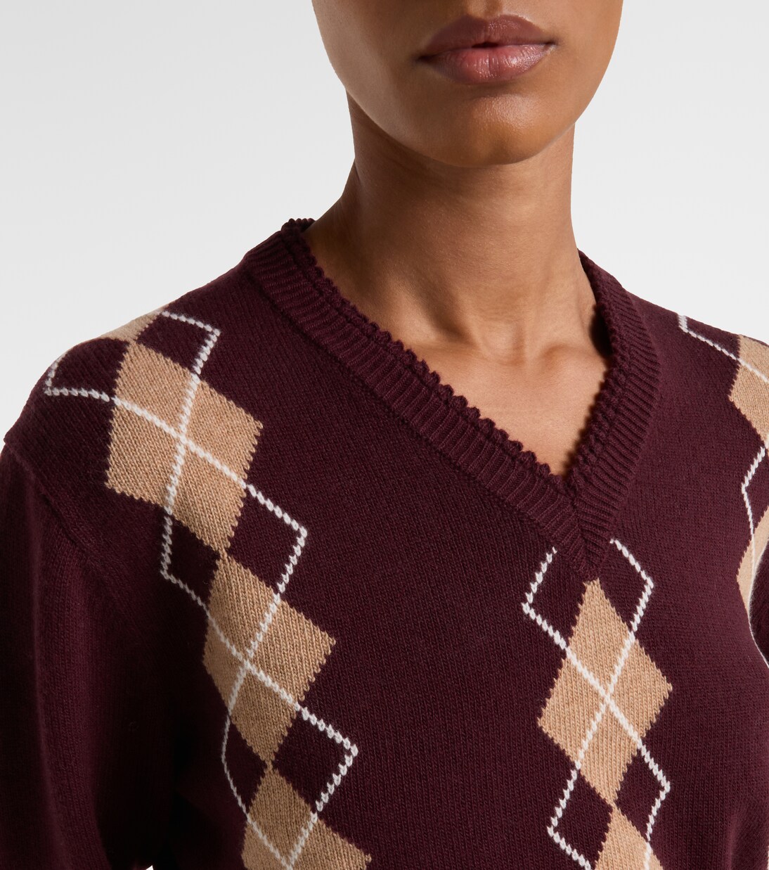 Argyle wool and cashmere sweater | Chloé