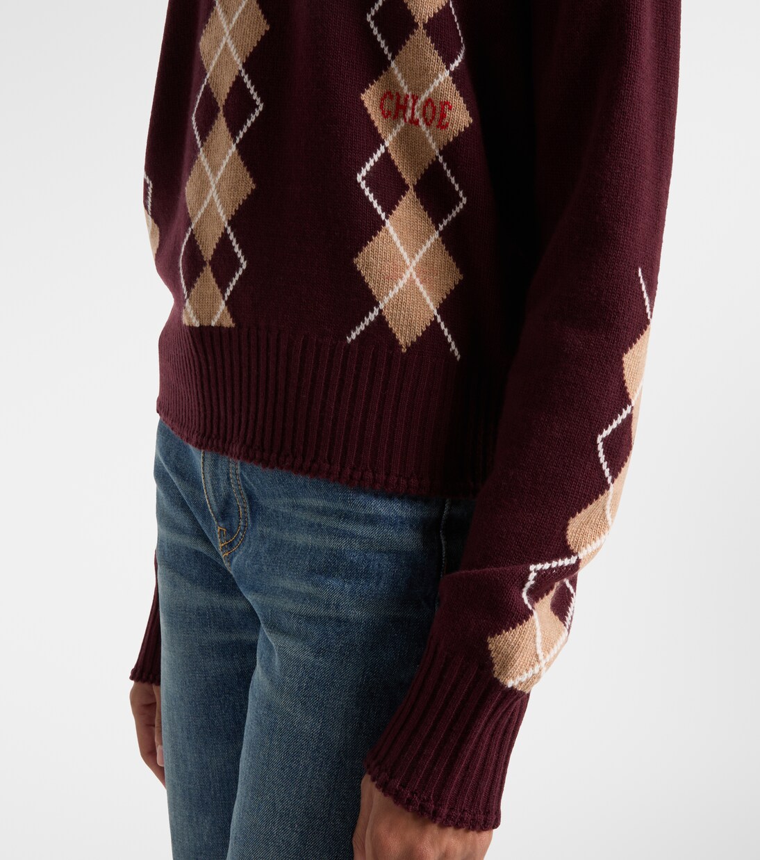 Argyle wool and cashmere sweater | Chloé