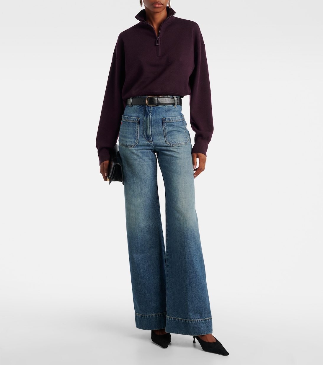 Wool-blend half-zip sweater | Victoria Beckham