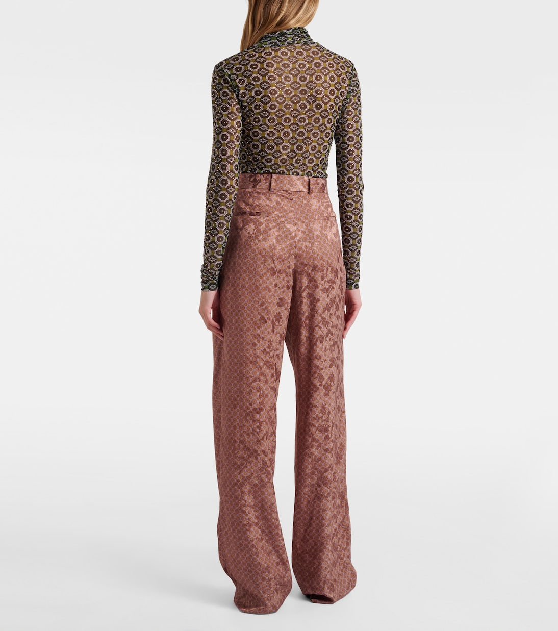 Belted printed wide-leg pants | Dries Van Noten