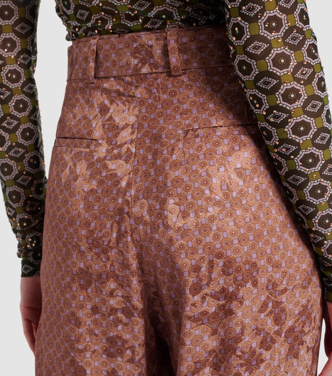 Belted printed wide-leg pants | Dries Van Noten