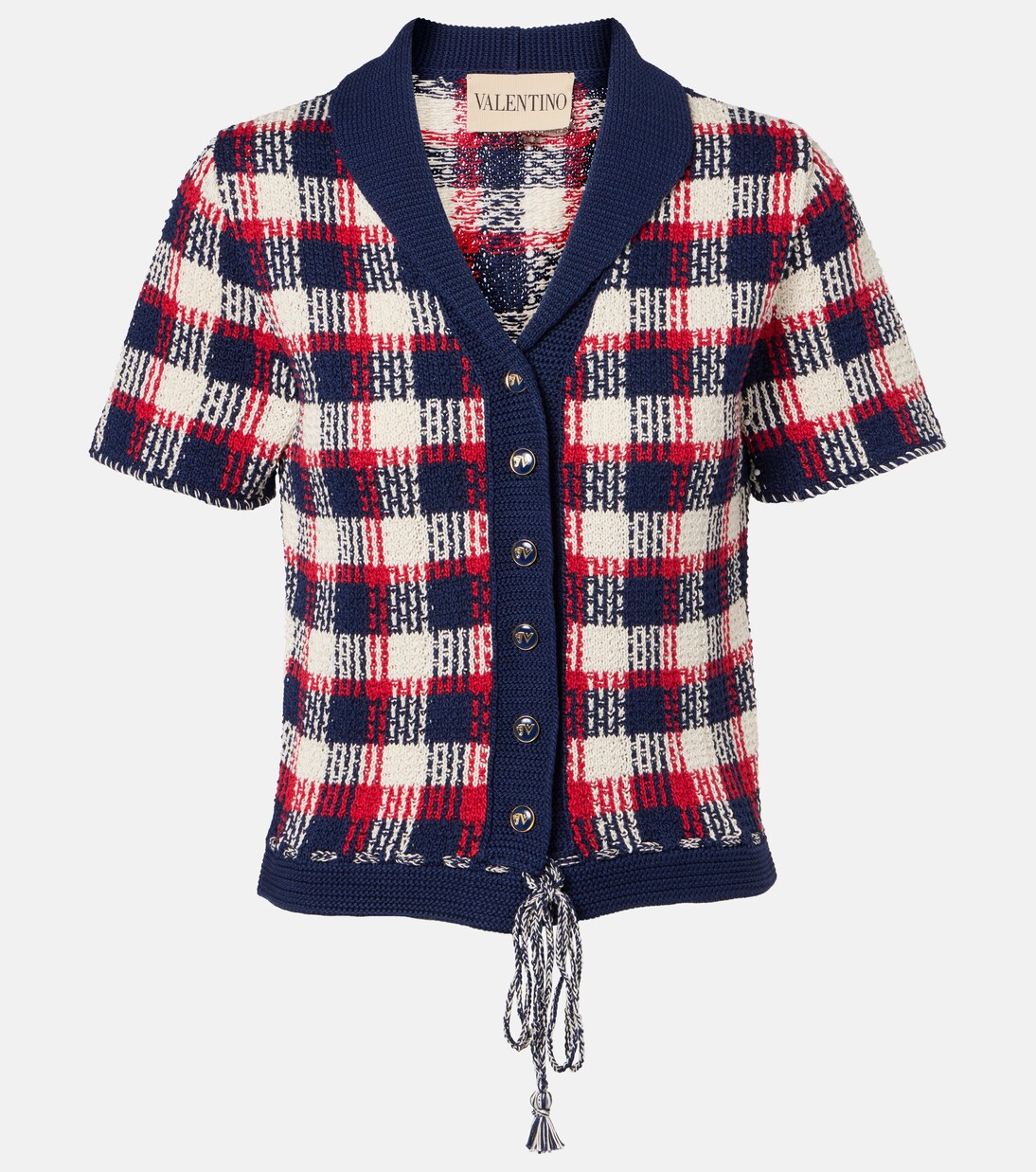 Checked cotton cardigan  | Valentino