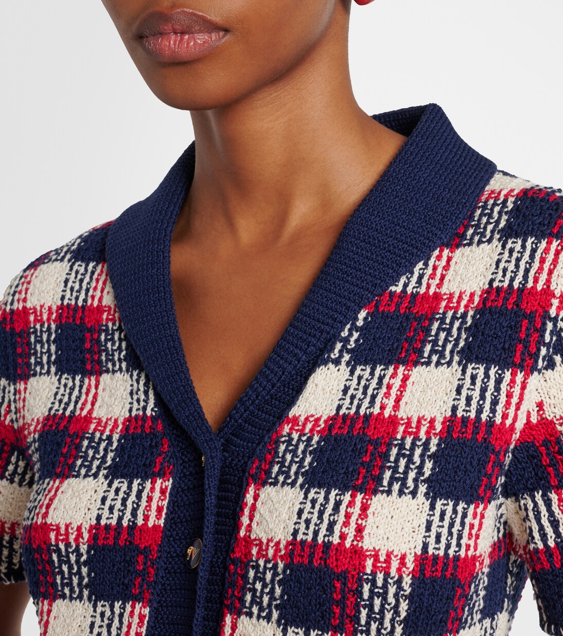 Checked cotton cardigan  | Valentino