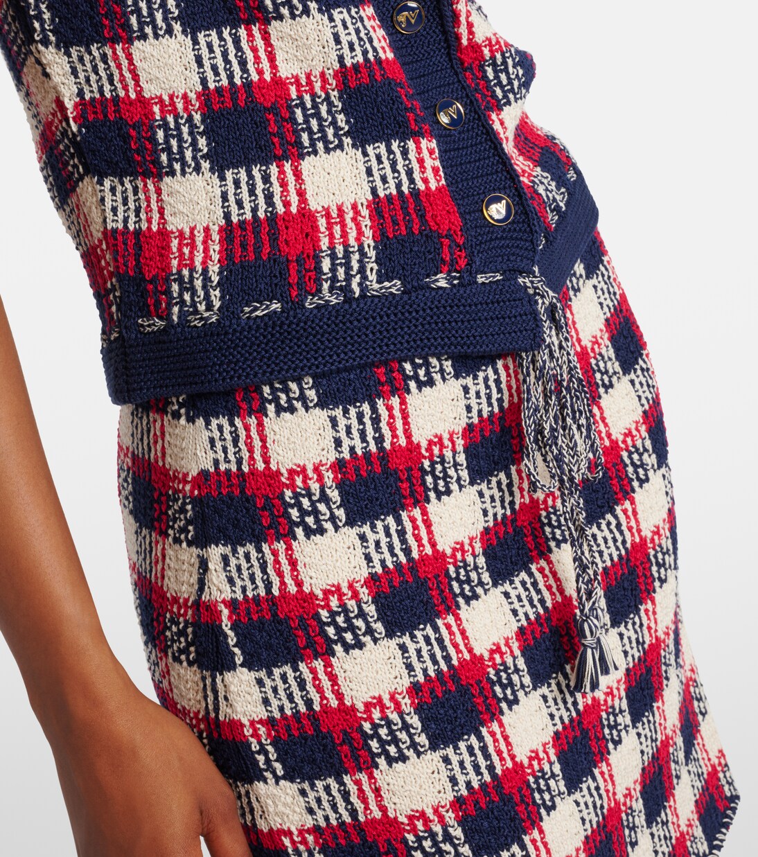 Checked cotton cardigan  | Valentino