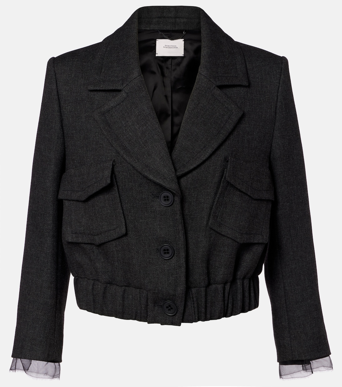 Layered Coolness organza-trimmed cropped jacket | Dorothee Schumacher