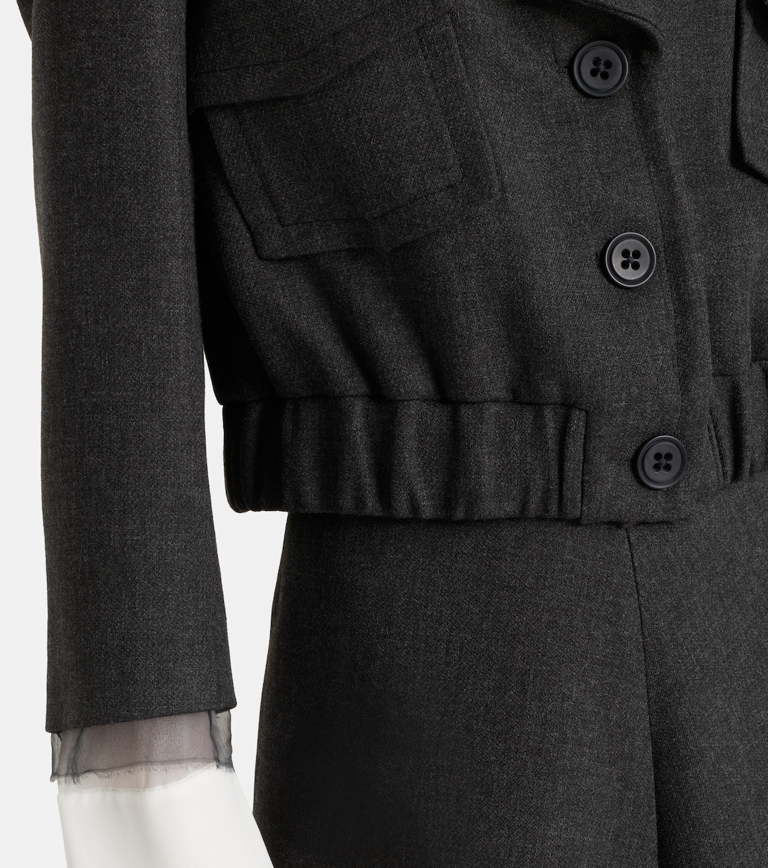 Layered Coolness organza-trimmed cropped jacket | Dorothee Schumacher