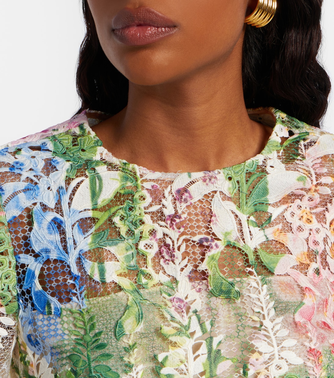 Floral lace minidress | Oscar de la Renta