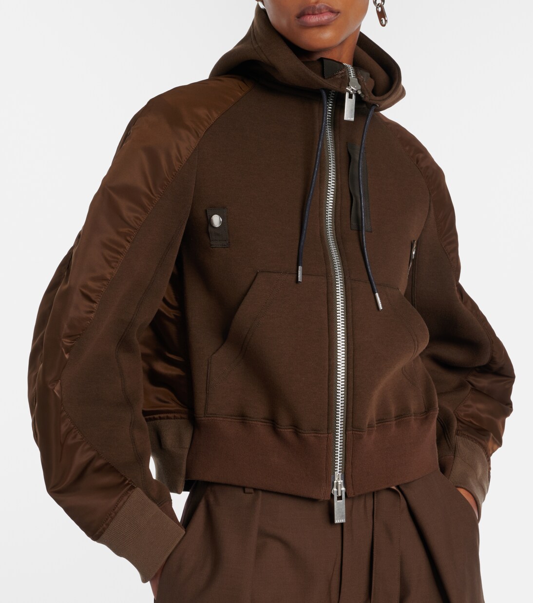 Sweat à capuche en coton mélangé | Sacai