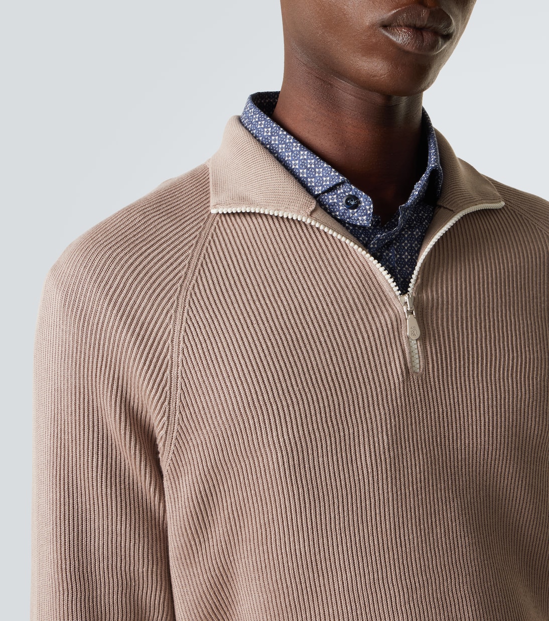 Cotton half-zip sweater | Brunello Cucinelli