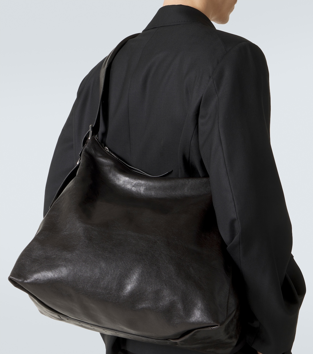 Belted leather shoulder bag | Lemaire