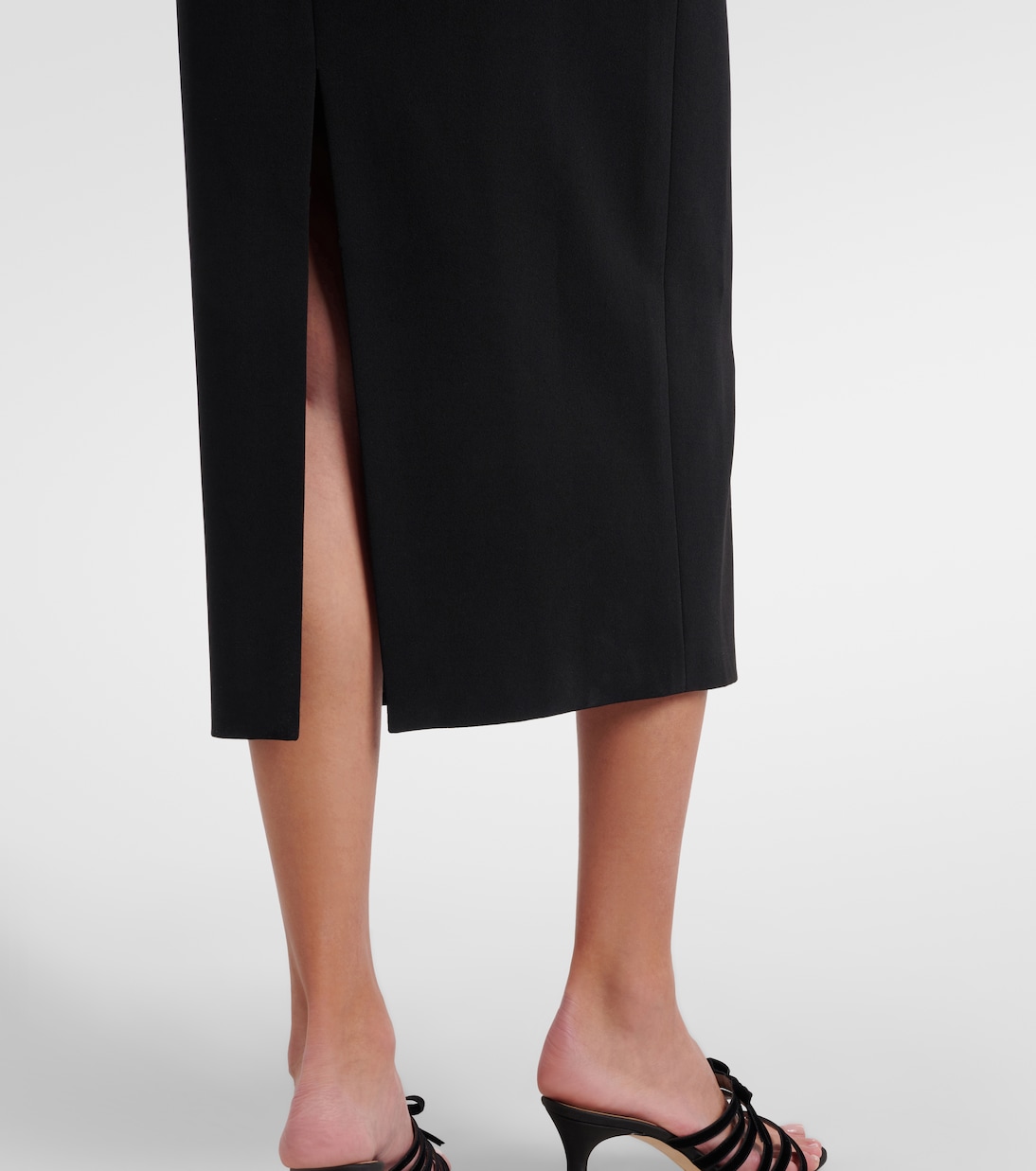 Belted crêpe midi dress | Self-Portrait