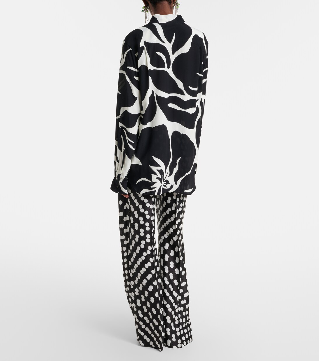 Polka-dot silk wide-leg pants | Dries Van Noten