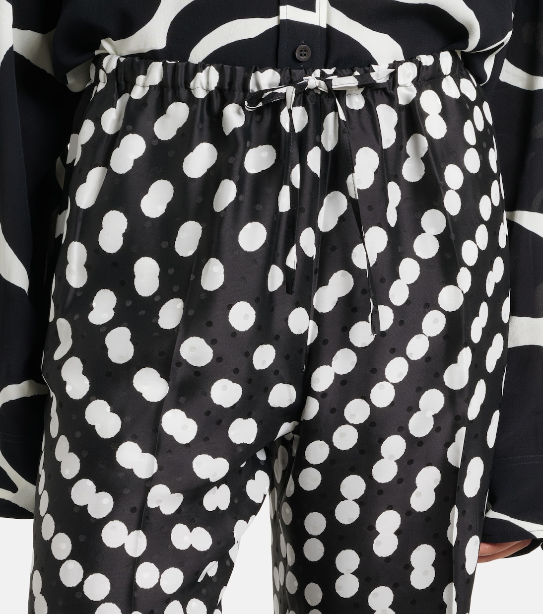 Polka-dot silk wide-leg pants | Dries Van Noten