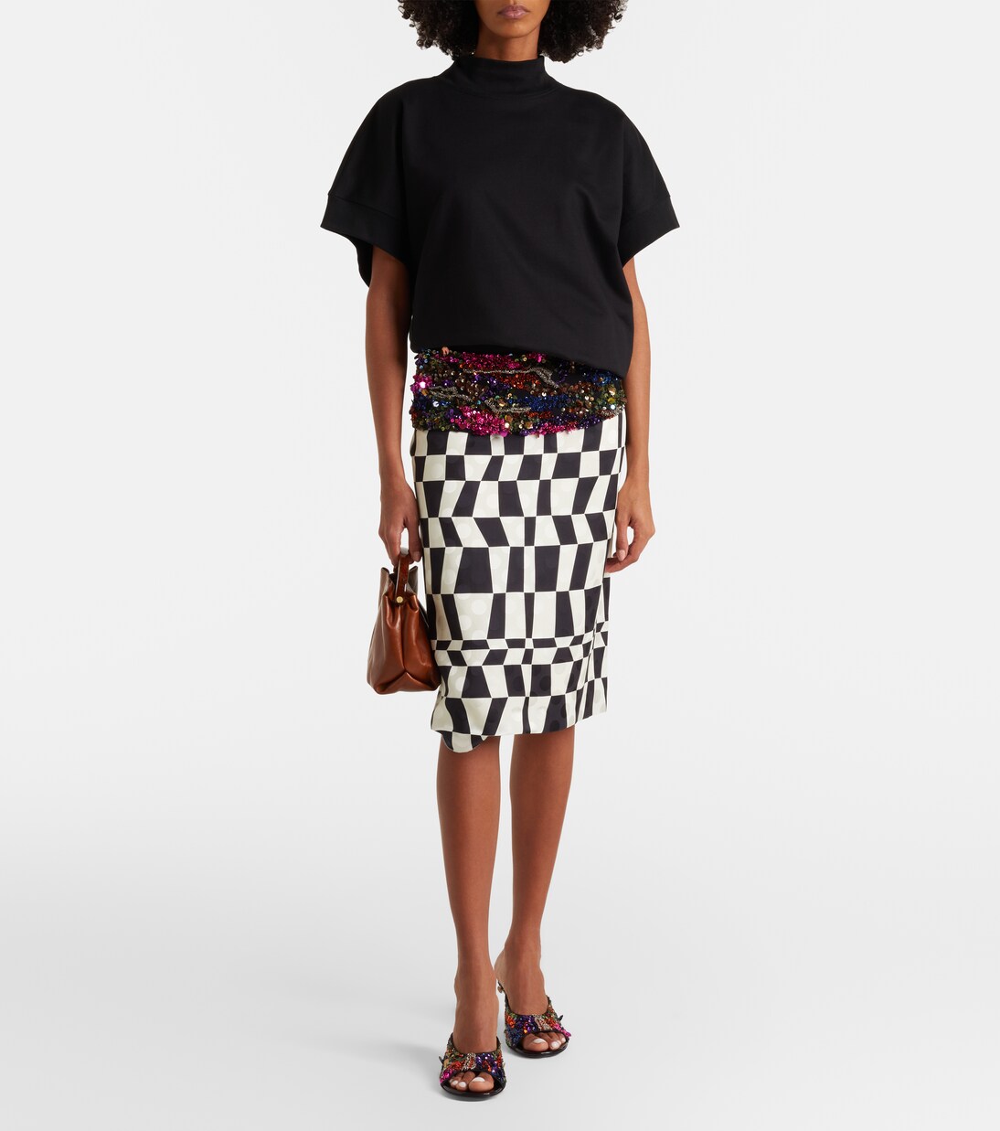 75 sequined leather wedge mules | Dries Van Noten