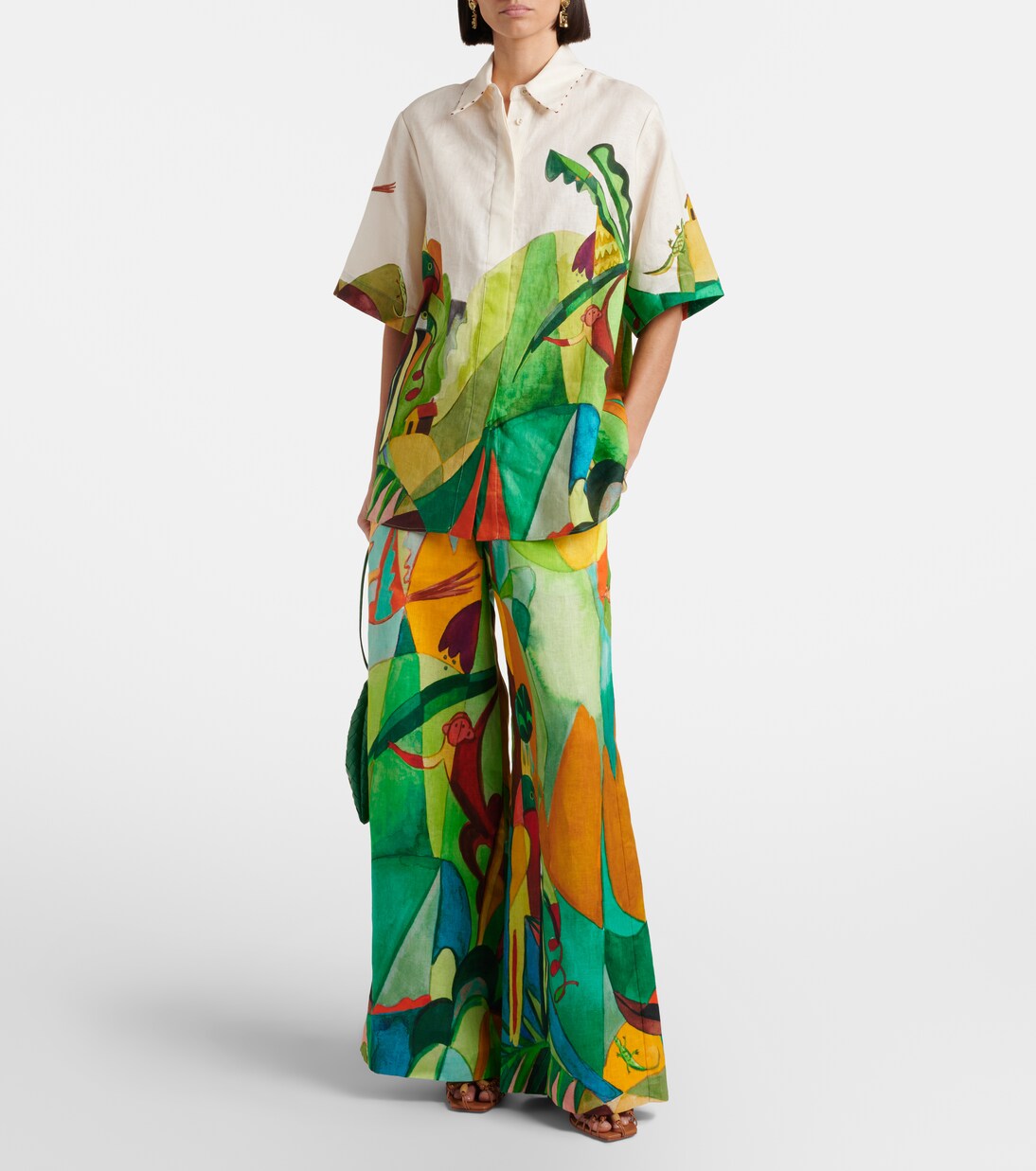 x Mokshini linen wide-leg pants | Alémais