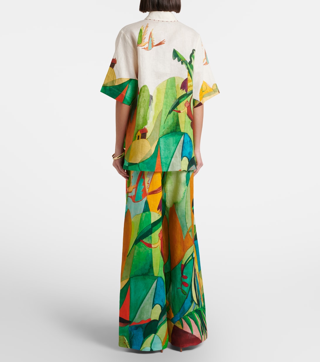 x Mokshini linen wide-leg pants | Alémais