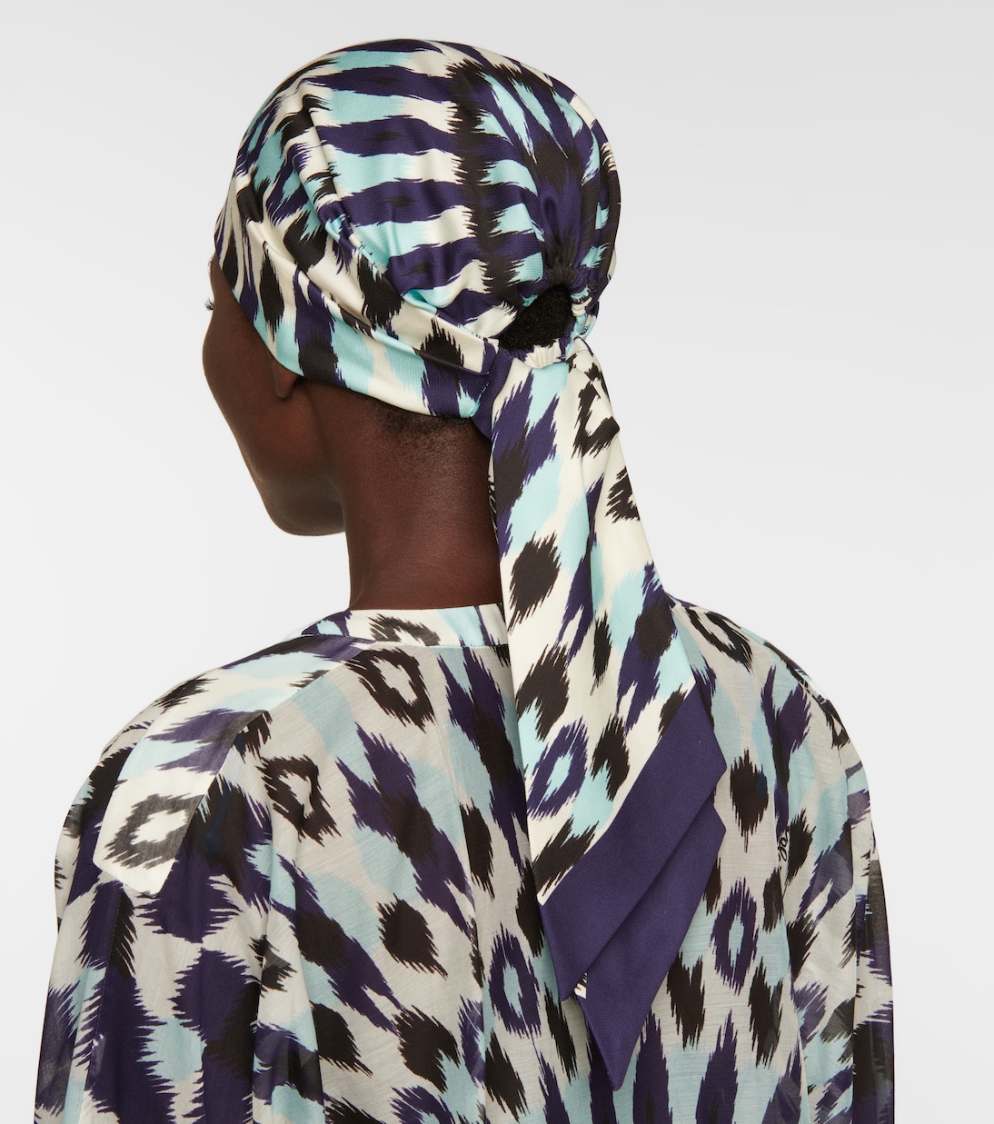 Printed silk and cotton headscarf | Valentino