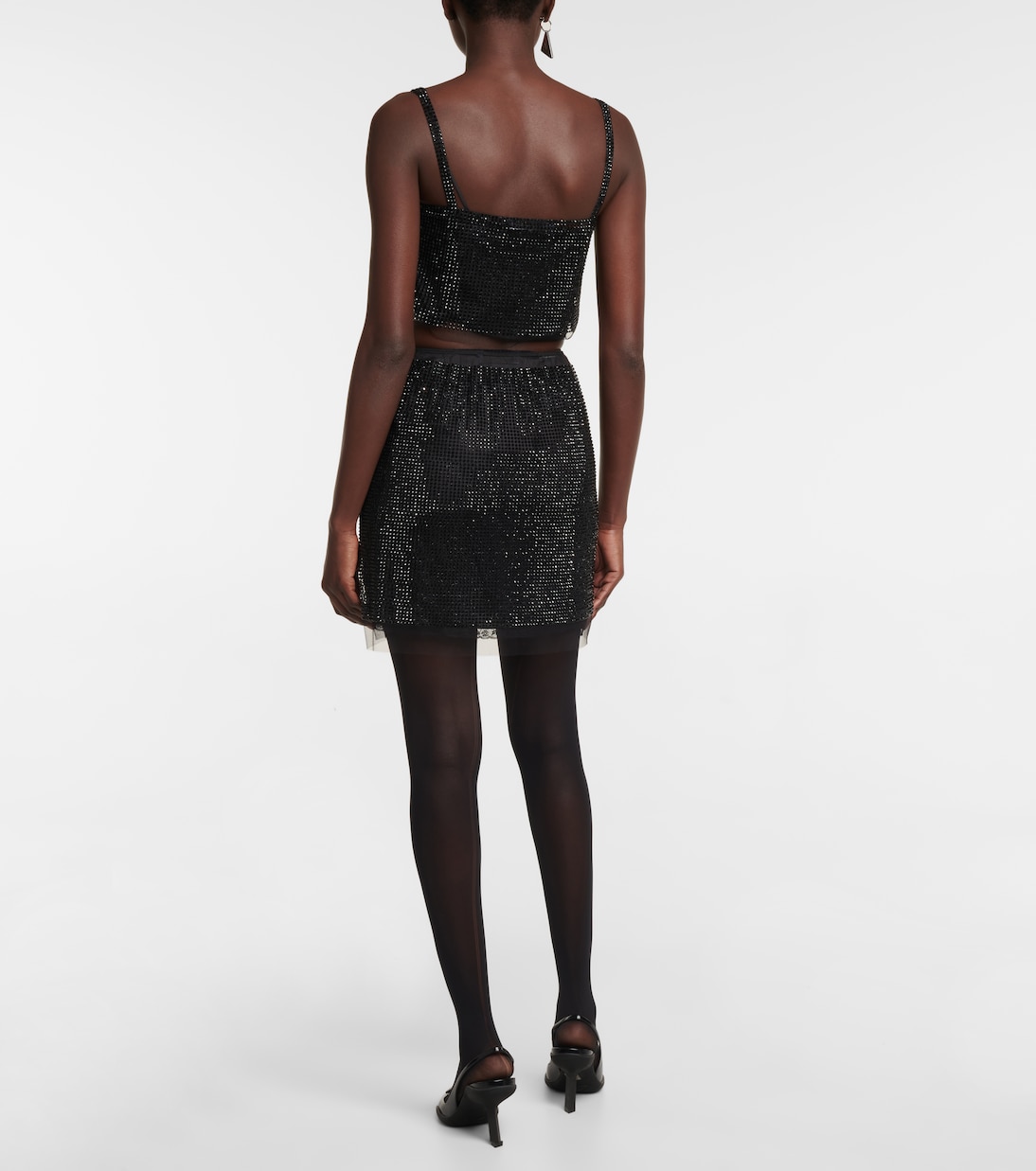 Mini-jupe à cristaux | Prada